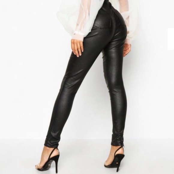 Boohoo High Waist Matte Faux Leather Pants - Picture 2 of 7